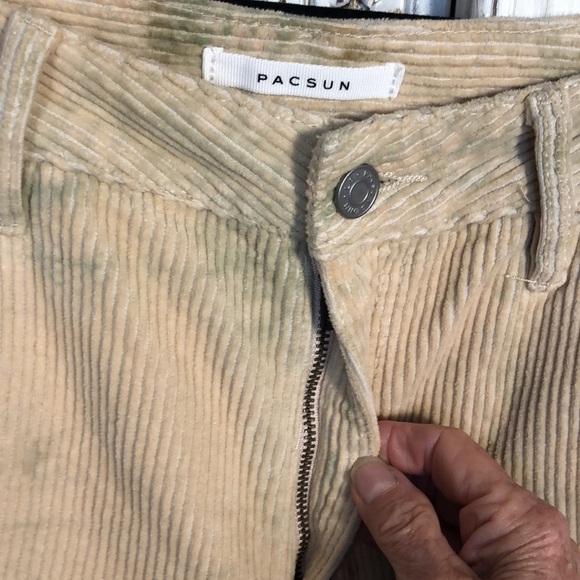 Pacsun 100% Cotton Wide Wale Splash Dyed Corduroy Y2K BF Carpenter Pants S/24 - Picture 7 of 14